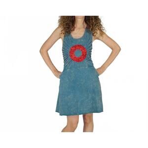 NEW JAYLI amni blues mini dress in teal